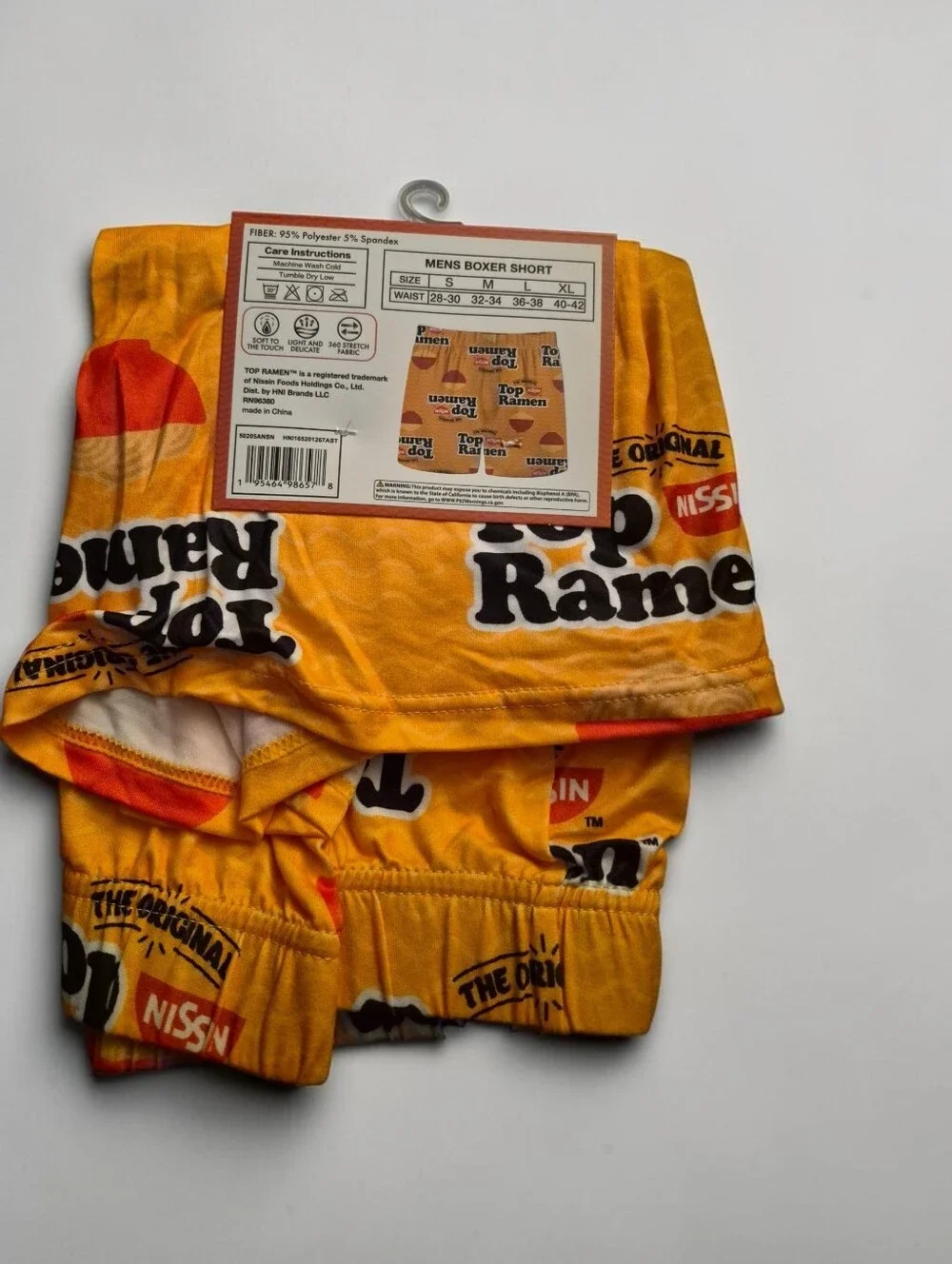 Nissin TOP RAMEN Men's Boxer Shorts Loungewear Size Large